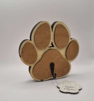 %{de_profession_title}-Leinenhalter Holz Pfote / personalisiert-Bild