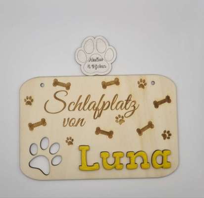 %{de_profession_title}-Schild Futter-,Schlafplatz 23x15cm-Bild