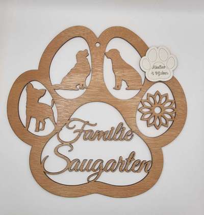 %{de_profession_title}-Loop Türschild Türkranz Tier Pfote Holz-Bild