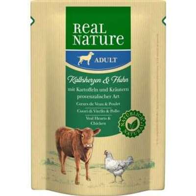 tests-REAL NATURE Adult Pouches Kalbsherzen & Huhn-Bild