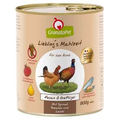 tests-GranataPet Liebling's Mahlzeit - Fasan & Geflügel mit Spinat, Tomaten und Leinöl-Bild