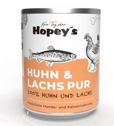 tests-Hopey's Lachs & Huhn Pur-Bild