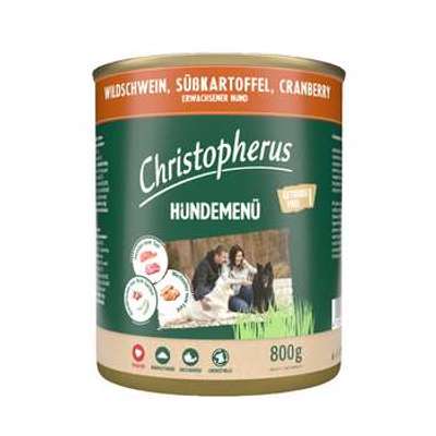 tests-Christopherus Hundemenü mit Wildschwein, Süßkartoffel, Cranberry-Bild