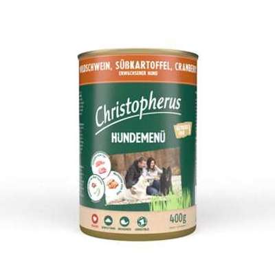 tests-Christopherus Hundemenü mit Wildschwein, Süßkartoffel und Cranberry-Bild