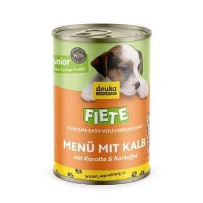 tests-Fiete Junior Menü mit Kalb, Karotte und Kartoffel deutsches Premium-Nassfutter Dose-Bild