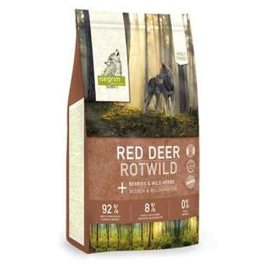 tests-Isegrim Adult Forest Rotwild mit Beeren und Wildkräutern-Bild