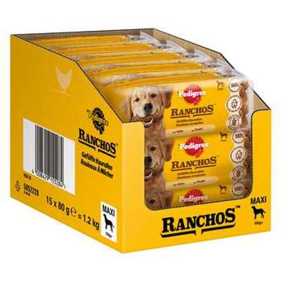 tests-Pedigree Ranchos Gefüllte Kaurollen Maxi Mega Box Huhn-Bild