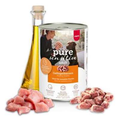 tests-MERA pure sensitive Geflügelherzen Nassfutter-Bild