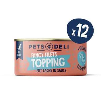 tests-Pets Deli Fancy Filets Topping Gelenk mit Huhn & Lachs-Bild