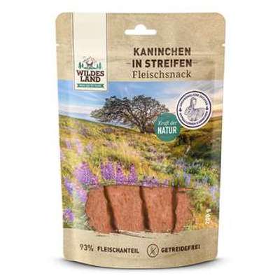 tests-Wildes Land Kaninchenfleisch in Streifen | Fleischsnacks-Bild