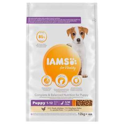 tests-IAMS for Vitality Dog Puppy & Junior Small / Medium Huhn-Bild