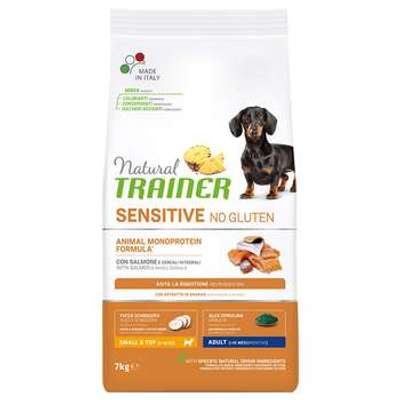 tests-Natural Trainer Sensitive No Gluten Adult Small mit Lachs-Bild