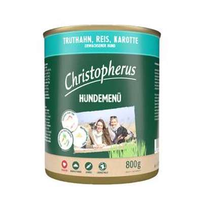 tests-Christopherus Hundemenü mit Truthahn, Reis, Karotte-Bild