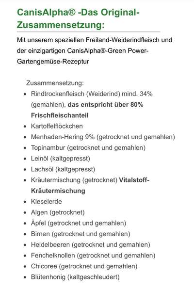 Kaltgepresstes Trockenfutter Canisalpha 
Erfahrungen?-Beitrag-Bild