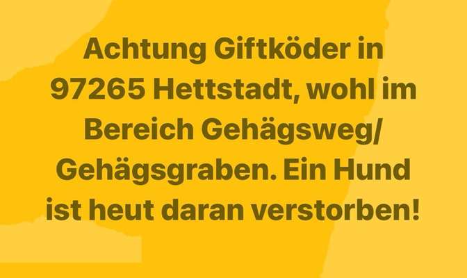 Giftköder-Achtung Giftköder-Bild