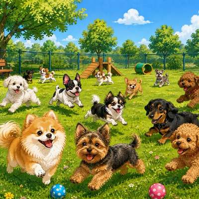 Hundetreffen-Spielrunde für kleine Hunde-Bild