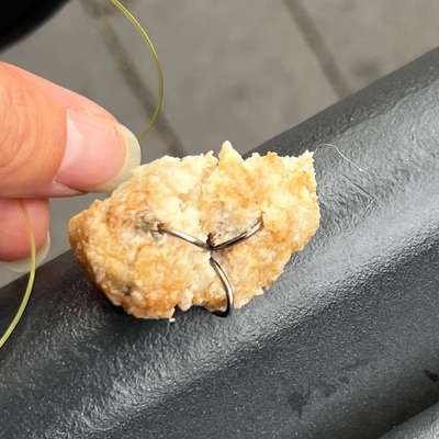 Giftköder-Angelhaken mit Futterstück/Köder-Bild