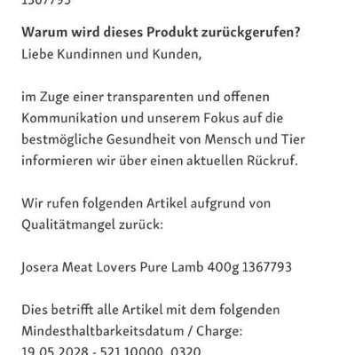 aktuelles Foto Gruppe Produktwarnung / Rückruf