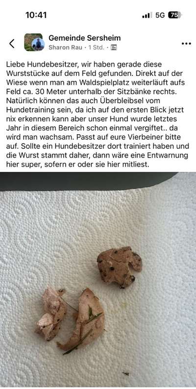 Giftköder-Wursstücke am Feldweg gefunden!!-Bild