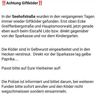 Giftköder-Weiter Giftköder in Gartenstadt-Bild