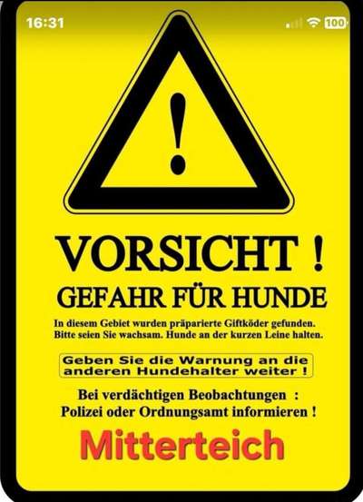 Giftköder-Giftköder Warnung-Bild