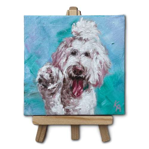 Hundeauslaufgebiet-Hundeporträt handgemalt nach Foto in Öl-Bild