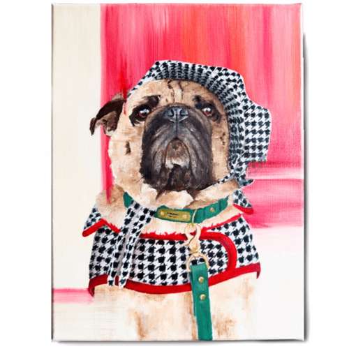 Hundeauslaufgebiet-Hundeporträt handgemalt nach Foto in Öl-Bild
