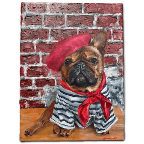 Hundeauslaufgebiet-Hundeporträt handgemalt nach Foto in Öl-Bild