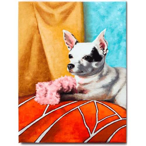 Hundeauslaufgebiet-Hundeporträt handgemalt nach Foto in Öl-Bild