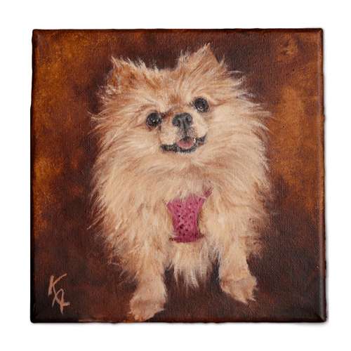 Hundeauslaufgebiet-Hundeporträt handgemalt nach Foto in Öl-Bild