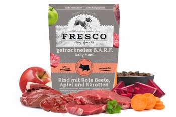 tests-FRESCO Trockenbarf DailyMenü Rind mit Rote Beete Apfel und Karotte-Bild