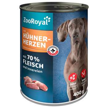 tests-ZooRoyal Hunde-Nassfutter mit Hühnerherzen-Bild