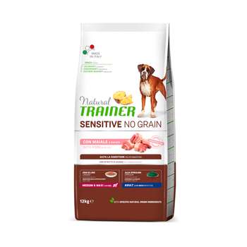 tests-Natural Trainer Sensitive No Grain Adult Med/Maxi mit Schwein & Kartoffeln-Bild