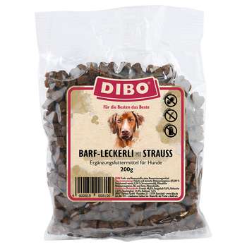 tests-DIBO BARF-Leckerli mit Strauß-Bild