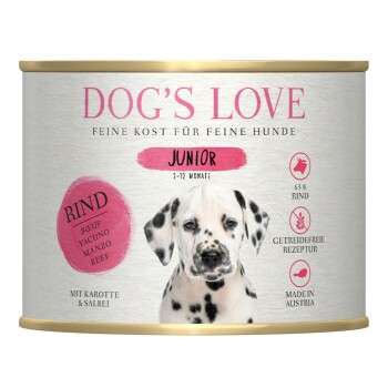 tests-Dog's Love Junior mit Rind und Karotten-Bild