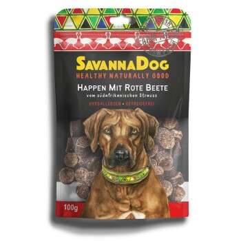 tests-SavannaDog vom südafrikanischen Strauß Happen mit Rote Bete-Bild