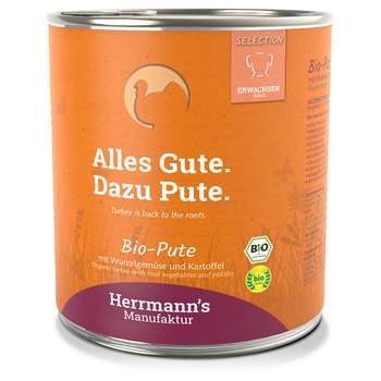 tests-Herrmann's Manufaktur Bio-Menü Sensitive - Bio-Pute mit Bio-Wurzelgemüse und Bio-Kartoffel-Bild