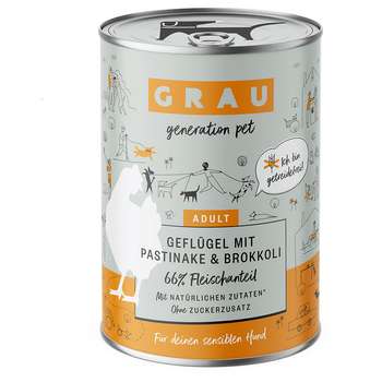 tests-Grau Geflügel mit Pastinake & Brokkoli-Bild