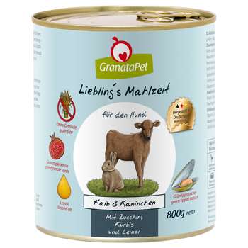 tests-GranataPet Liebling's Mahlzeit - Kalb & Kaninchen mit Zucchini, Kürbis und Leinöl-Bild