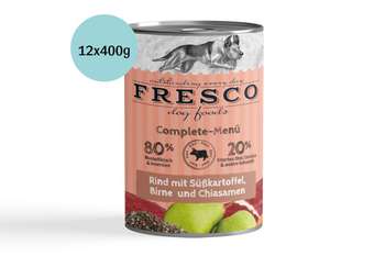 tests-FRESCO CompleteMenü Rind mit Süßkartoffeln Birne & Chiasamen-Bild