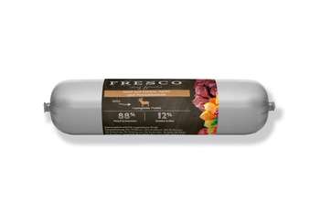 tests-FRESCO Die BARF Wurst CompleteMenü Wild mit Kürbis Apfel und Preiselbeeren-Bild