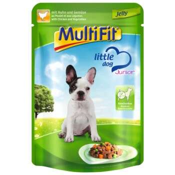 tests-MultiFit Junior Little Dog Pouch Jelly Huhn & Gemüse-Bild