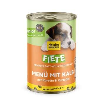 tests-Fiete Junior Menü mit Kalb, Karotte und Kartoffel deutsches Premium-Nassfutter Dose-Bild