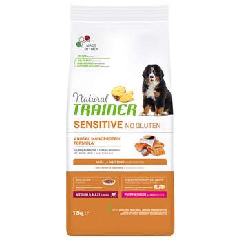 tests-Natural Trainer Sensitive No Gluten Puppy & Junior Medium/Maxi mit Lachs-Bild