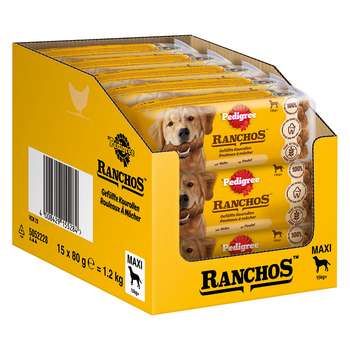 tests-Pedigree Ranchos Gefüllte Kaurollen Maxi Mega Box Huhn-Bild