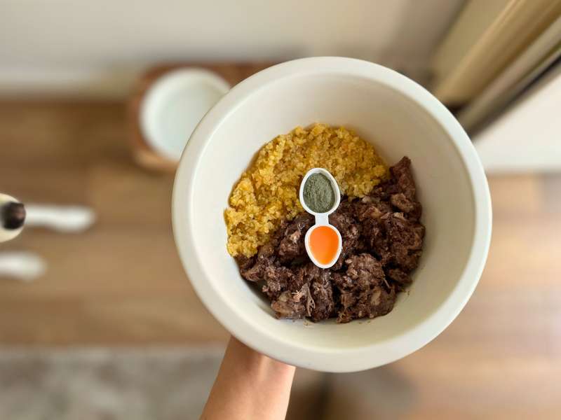 Lunderland Komponentenf&uuml;tterung im Test, Rind S&uuml;&szlig;kartoffel Flocken und &Ouml;l