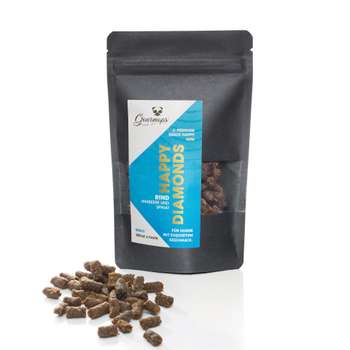 tests-Gourmops Happy Diamonds Mini Rind mit Himbeere und Spinat-Bild