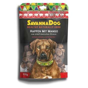 tests-SavannaDog vom südafrikanischen Strauß Happen mit Mango-Bild