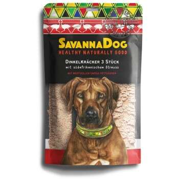 tests-SavannaDog Dinkelkräcker vom südafrikanischen Strauß-Bild