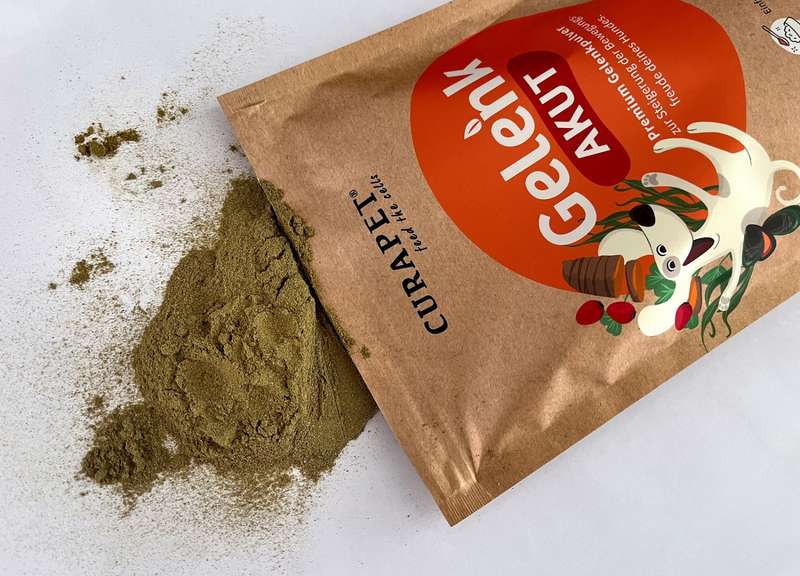 GelenkAkut Pulver offen, Pulver liegt auf dem Tisch